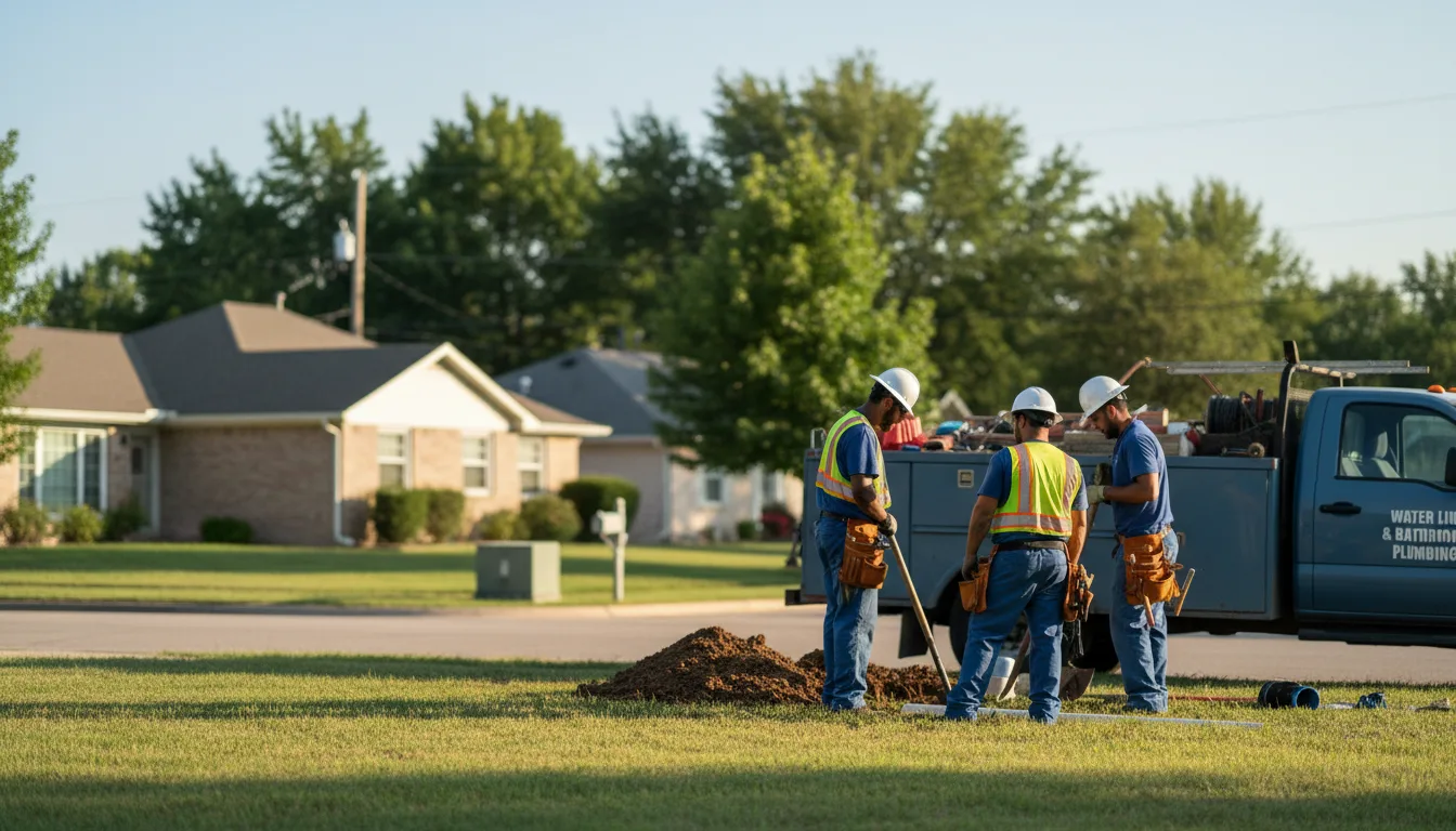 Residential water line and bathroom plumbing service in East Templeton, MA